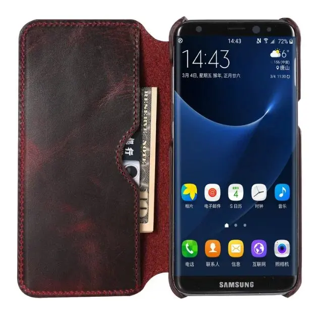 Роскошный винтажный Чехол-книжка из натуральной кожи для Samsung Galaxy S8 Plus чехол
