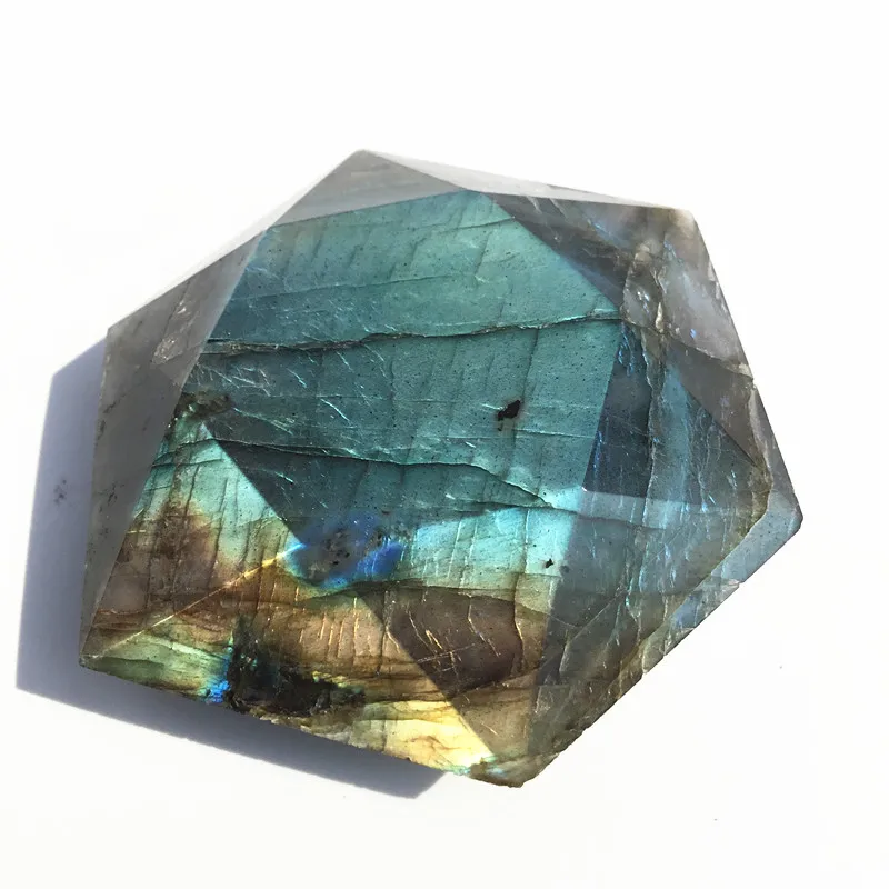 Природный лабрадорит с резьбой в виде звезды of David Rock crystal религиозное Исцеление