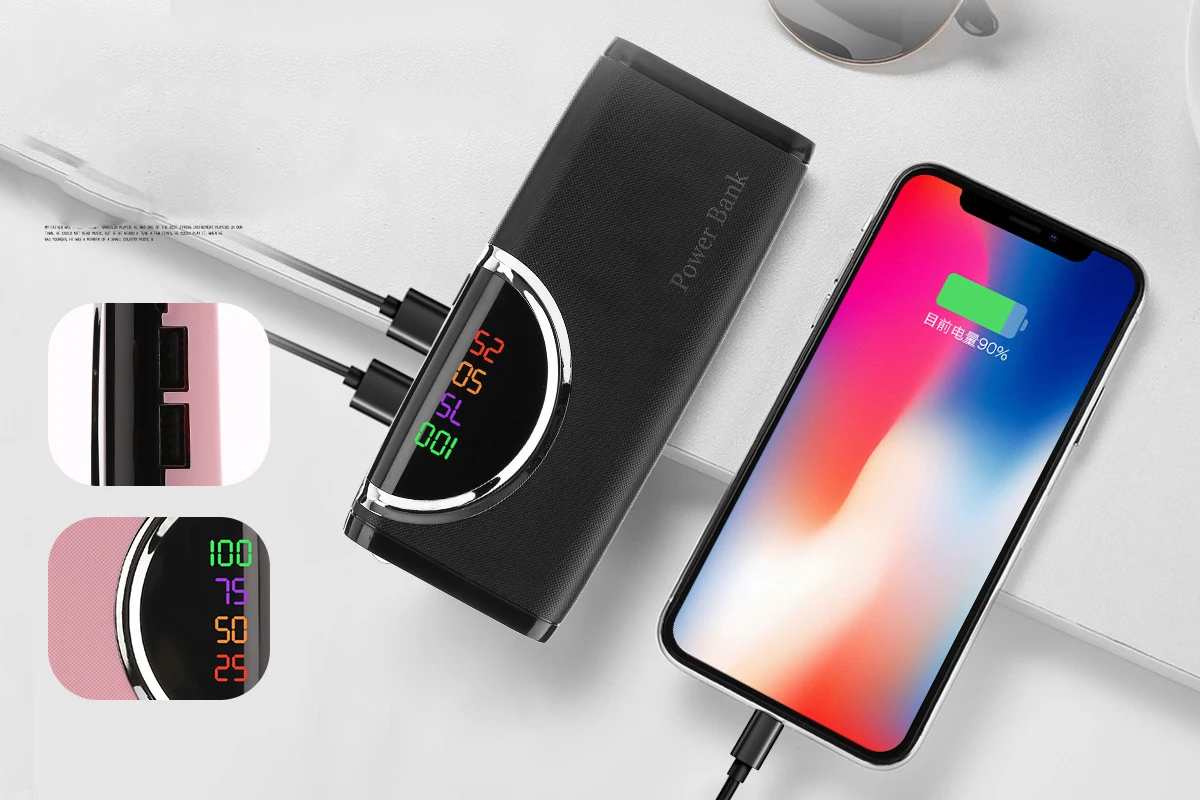 Двойной USB внешний аккумулятор 20000 мАч портативный ультра тонкий полимерный