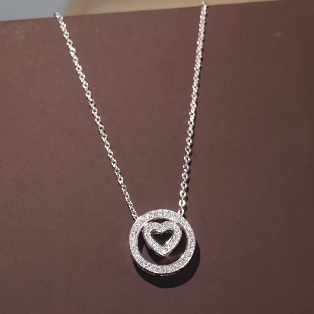 

Женское колье с подвеской в виде сердца, из серебра 925 пробы