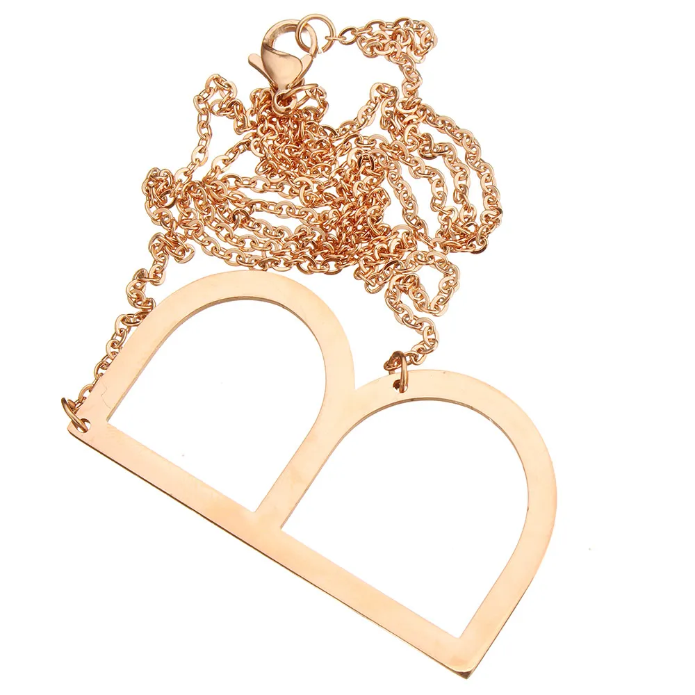 Новинка 2017 ожерелья с подвесками в виде букв из нержавеющей стали цвета розового