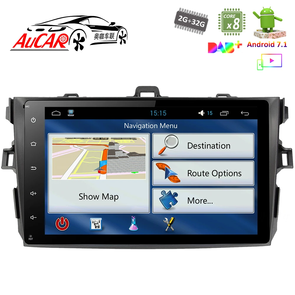 9 дюймовая GPS-навигационная система Android 7 1 для Toyota Corolla 2007 - 2011 Автомобильный DVD