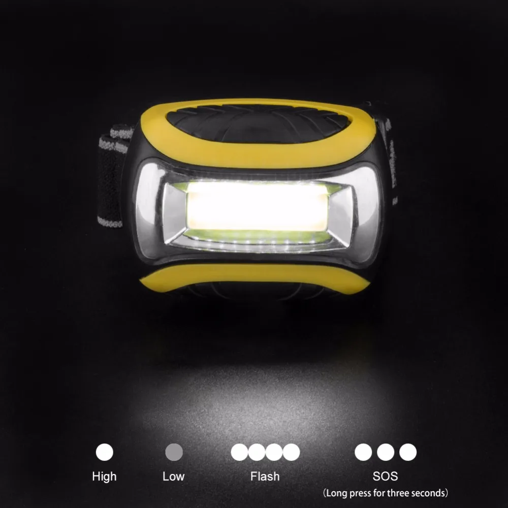 Mini 4 режима Водонепроницаемый COB светодиодный вспышка светильник на открытом воздухе головной светильник лампа фонарь светодиодный налобный фонарь с повязкой на голову
