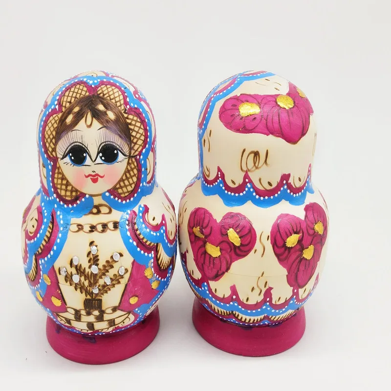 10 шт. деревянная русская ручная роспись матрешки вабушка матрешка куклы подарок