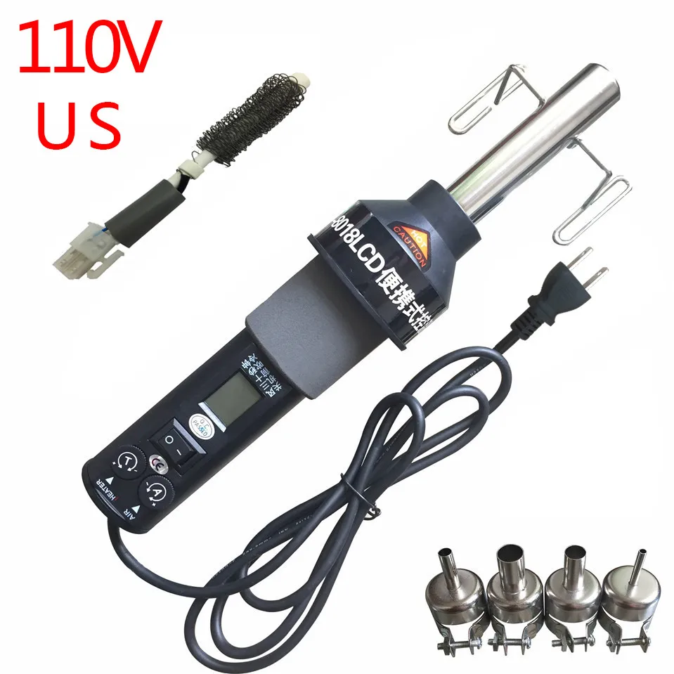 110v 8018 1 Продукт 220 В/110 в 450 Вт 450 градусов регулируемая электронная Тепловая фена 8018LCD Распайка паяльная станция+ нагреватель - Цвет: 110v 8018 1