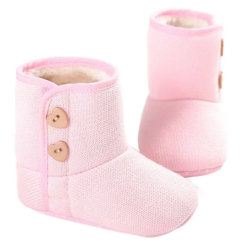 Зимняя теплая детская обувь для маленьких девочек Обувь новорожденных Ботинки