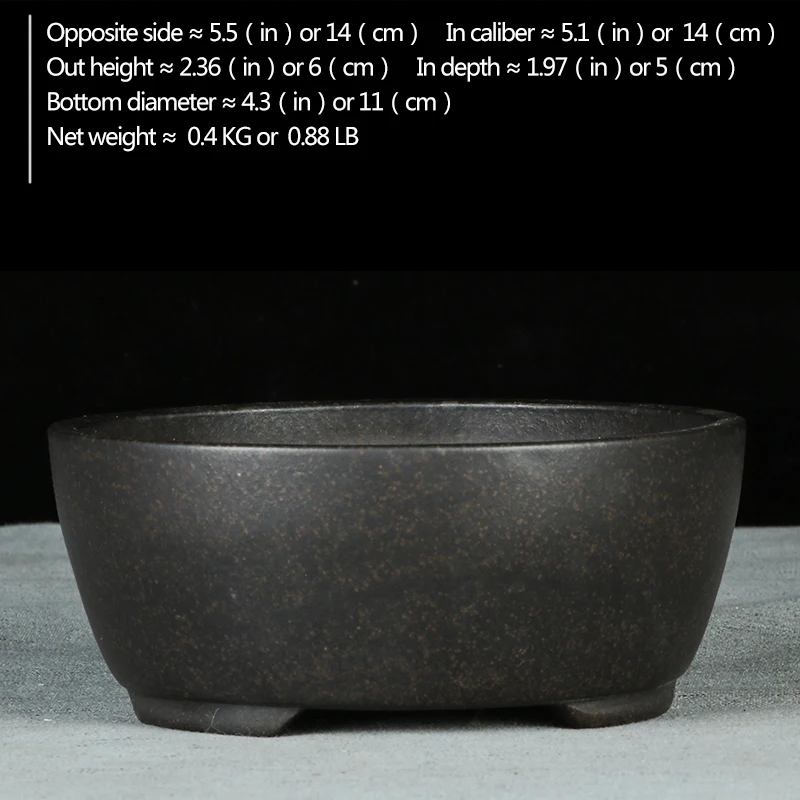 A010-Old-bronze Бонсай горшок без глазури маленькая Чаша Форма цветочные горшки бассейна Китай Исин бонсай горшки садовые растения цветочный горшок фиолетовый песок классический - Цвет: A010-Old-bronze