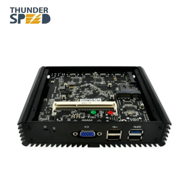 ThunderSpeed Barebone Mini PC J1900 четырехъядерный NUC 4 LAN брандмауэр роутер безвентиляторный Nano