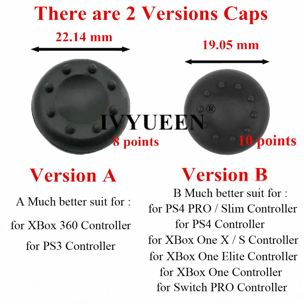 IVYUEEN 500 шт. аналоговая ручка для джойстика PlayStation Dualshock 4 PS4 Pro Slim Xbox One X S 360 крышка