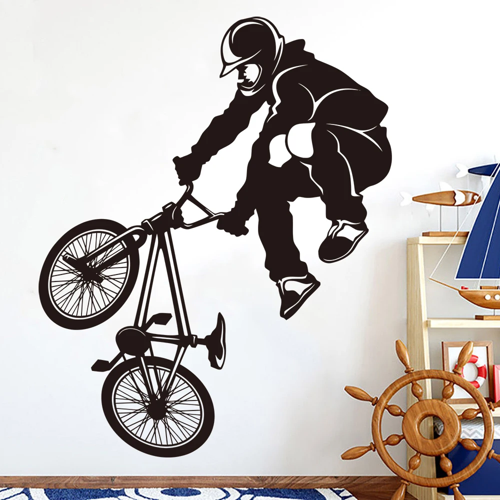 Большая Экстремальная BMX велосипедная Настенная Наклейка с велосипедом для