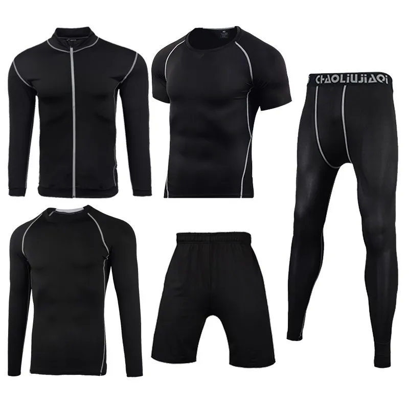 Men sportswear-24 Мужская спортивная одежда Компрессионные спортивные костюмы дышащий спортивный костюм для бега тренировки Спорт Фитнес Одежда наборы для бега одежда - Цвет: Men sportswear-24