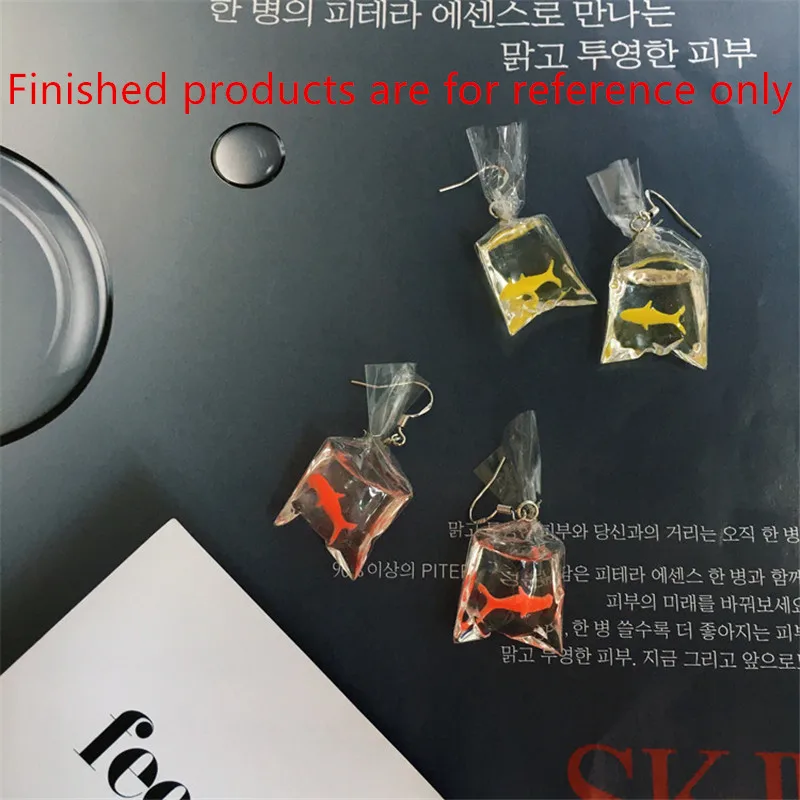 Trendy New 3D Plastic Acrylic Gold Fish Bag Shape DIY Jewelry Charms Ornament Accessories Material Earring Floating Charm Craft | Украшения