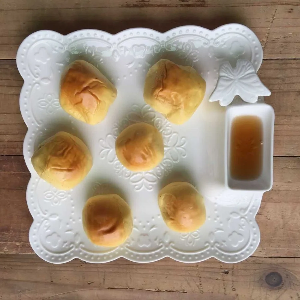 Ручная работа тиснение бабочка белая керамическая тарелка для пельменей с