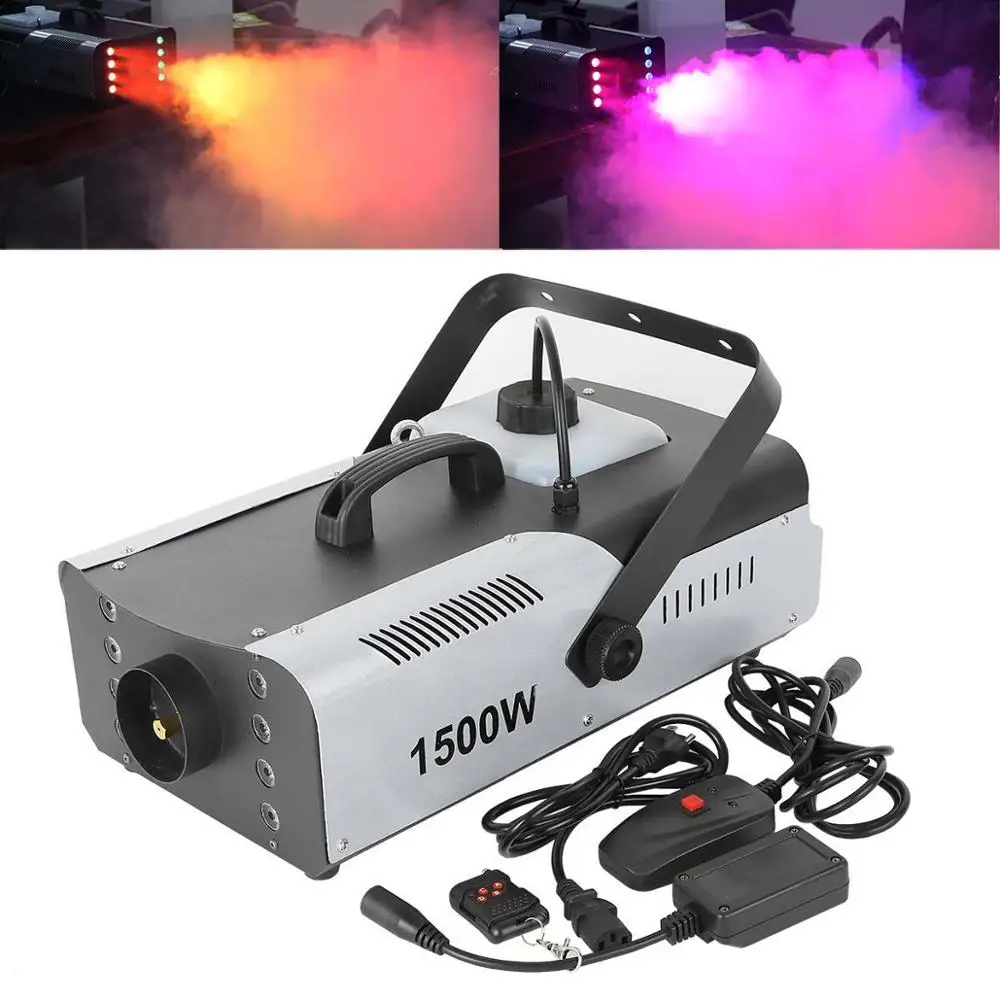 

1500 Вт туман RGB 3в1 8 светодиодный DJ сценический генератор дыма с беспроводным пультом дистанционного управления