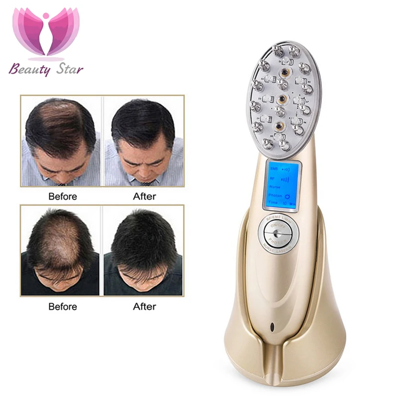 Beauty Star лазерный гребень для восстановления волос RF EMS медсестра светодиодный