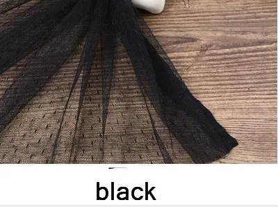 black Ширина 150 см маленькая звезда Мягкая ткань точка сетка ткань тюль юбка для DIY штора ручной работы одежда свадебное украшение P095 - Цвет: black