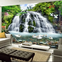 custom murals wallpaper 3d stereo waterfalls landscape photo wall cloth living room bedroom home decor waterproof wall paper 3 d