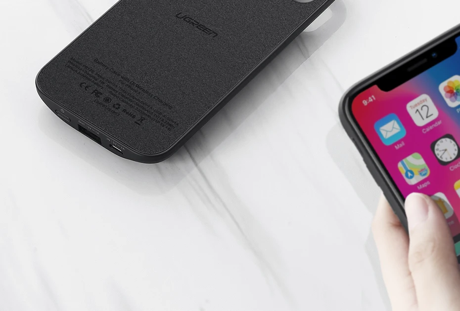 Ugreen 3600 мАч Беспроводной зарядки Батарея чехол для iPhone X XS внешний Беспроводной заряда Батарея крышка