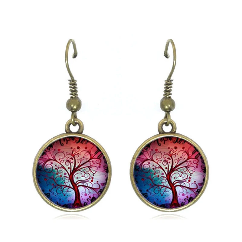Винтажные серьги-подвески TAFREE с изображением дерева жизни Инь Янь в античном