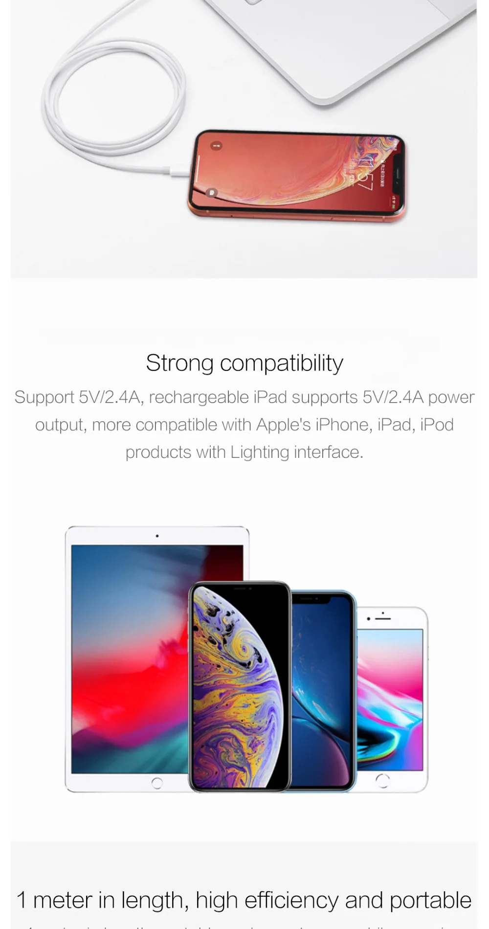 Xiaomi ZMI iPhone кабель для передачи данных для iPhone X XS Max XR 5S 6 6S 7 8 Plus провод для быстрой зарядки 1 м usb кабель для синхронизации данных с коробкой