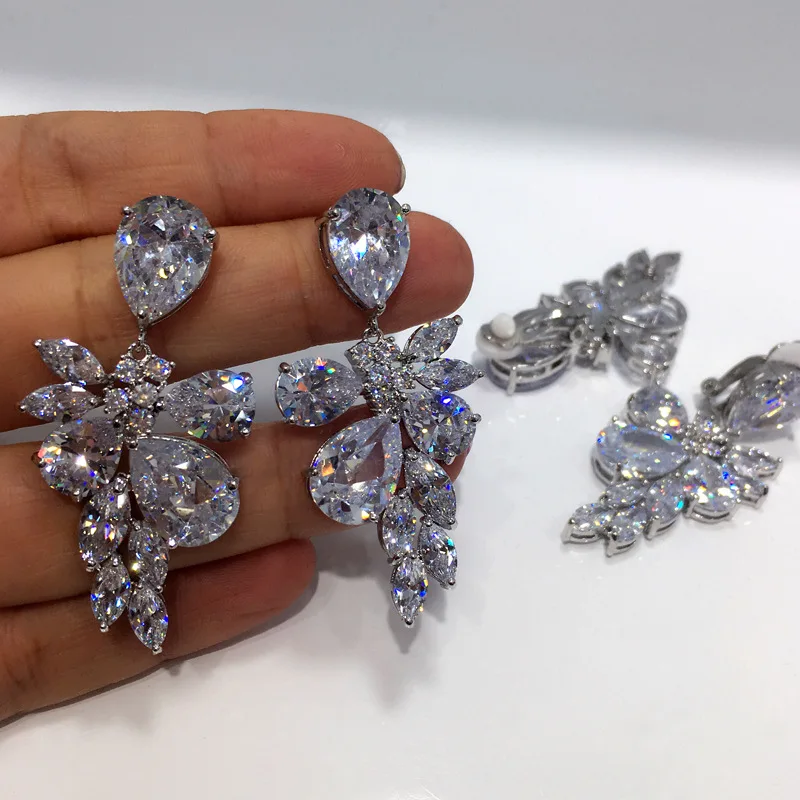 Новинка 2017 серьги для невесты серьги-клипсы женщин без пирсинга отверстия клипсы