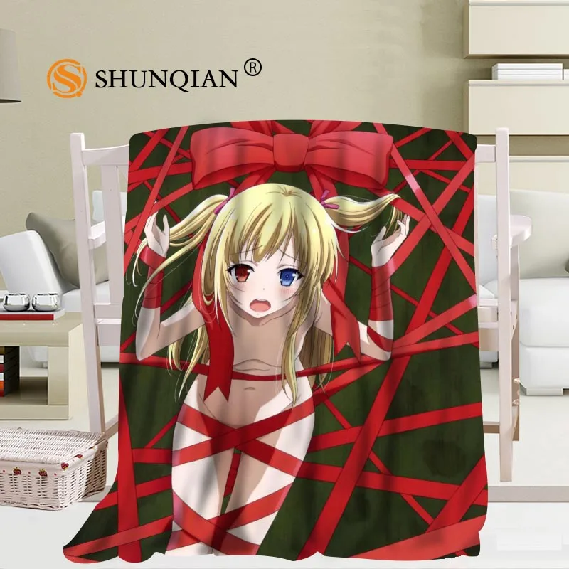 

Custom Sexy anime girl blanket Flannel Fabric 56x80inch 50X60inch 40X50inch Sofa Bed Throw Blanket Kid Adult Warm Blanket