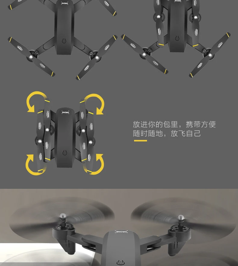 OTRC d107 RC Дрон d107HW мини складной селфи Дрон с Wi-Fi FPV 0.3MP или 2MP камера высота удержания Квадрокоптер