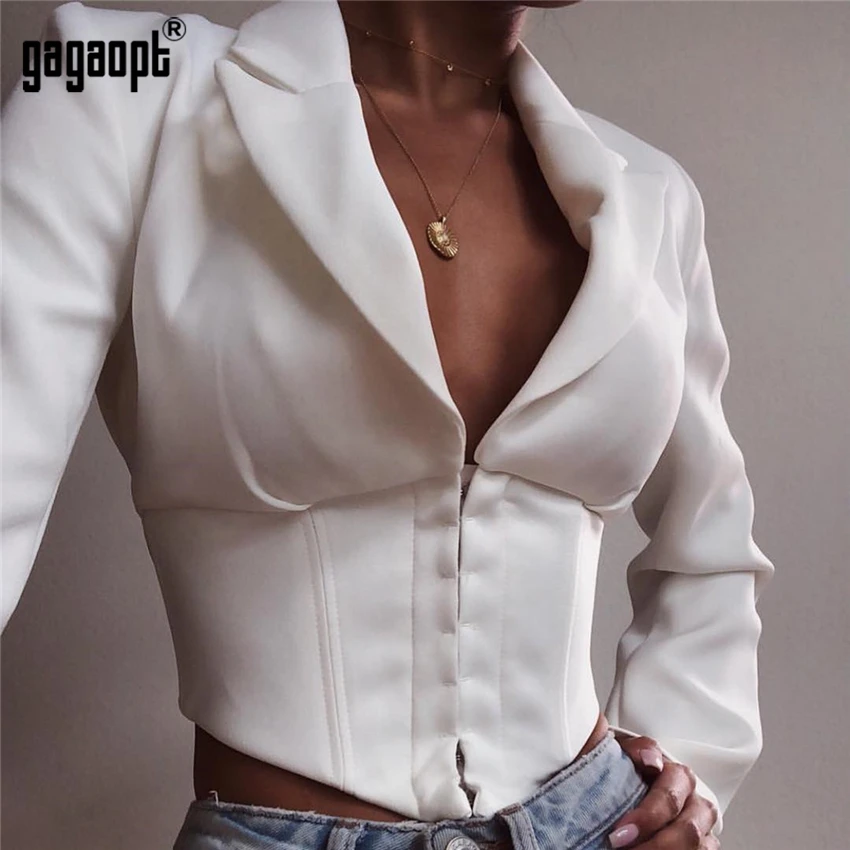 Gagaopt водолазка Leopard Crop Топы корректирующие осень для женщин топ дамы рукавов повседневное футболка пикантные топы с чокером Blusas