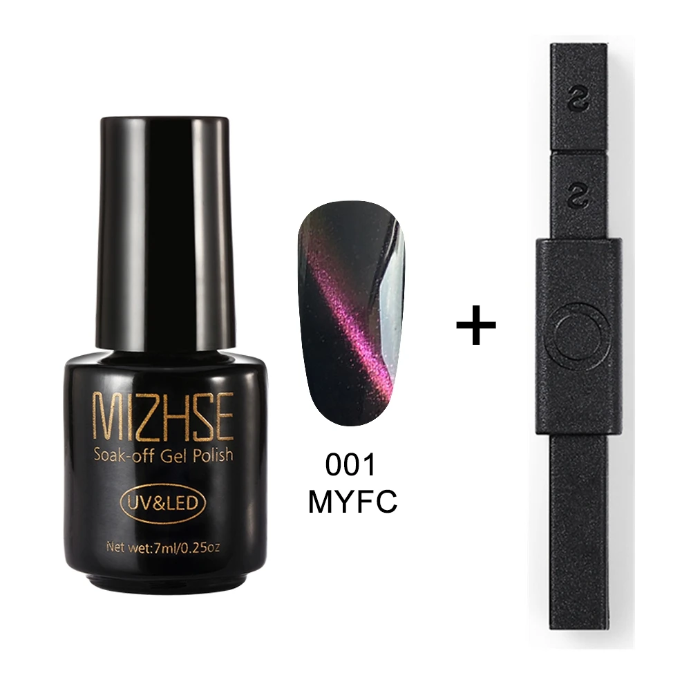 MYFC001 and BLCT MIZHSE кошачий глаз художественный Гель-лак для ногтей 5D 12 стиль Кошачий глаз УФ-Гель-лак замачиваемый УФ-Гель-лак с сильной магнитной доской - Цвет: MYFC001 and BLCT