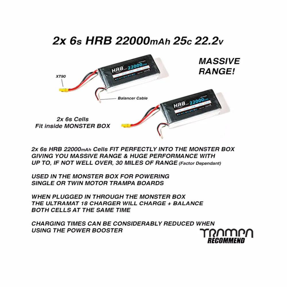 Батарея HRB Lipo 6 S 2 шт. 22 в 22000 мА/ч 25C Burst 50C XT90 XT60 T EC5 XT150 для квадрокоптера Ebike|Детали и