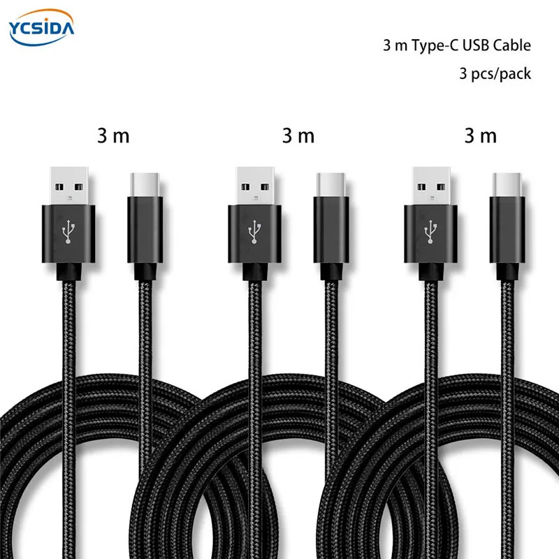 5V 2.4A USB C нейлоновый кабель для зарядного устройства Samsung S10/LG G6/Huawei mate 20/Xiaomi 8/OPPO