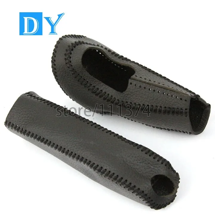NULLA DIY натуральная кожа черная линия автомобильный чехол для рычага переключения передач и крышки ручного тормоза комплект для Ford Focus 2006 2007-2011 автоматический