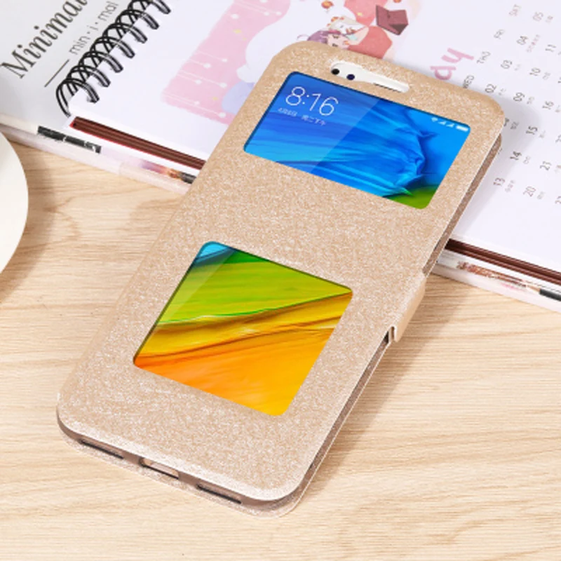 Роскошный чехол с открытым окошком 5 99 дюйма для xiaomi redmi plus из искусственной кожи