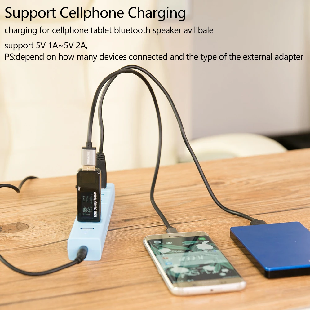 SAMZHE Super Speed Portable 7 Ports USB 3.0 HUB 5V 2A Charging for Laptop/Ultrabook/PC/Notebook/Desktop with Power Supply |