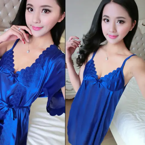 Женское длинное шелковое кимоно халат банное белье ночная рубашка Новое