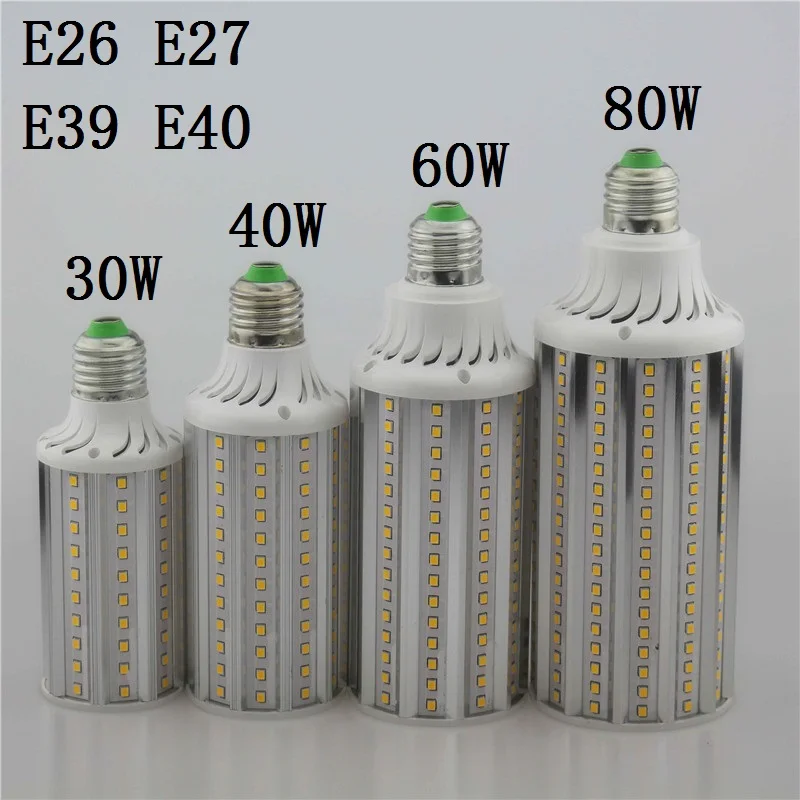 Новинка 2018 светодиодная лампа E26 E27 SMD2835 30 Вт 40 60 80 E39 кукуруза E40 прожсветильник