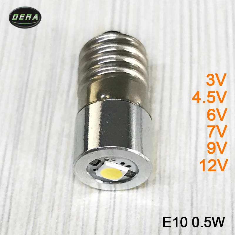 Лучшая цена 0 5 Вт E10 3 в 7 (3 4 2 в) 6 9 В 12 светодиодные фонарики|bulb led|lamp bulbled flashlight bulb |
