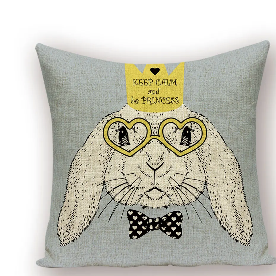 Чехол для подушки с изображением животных кроликов чехол из полиэфирного