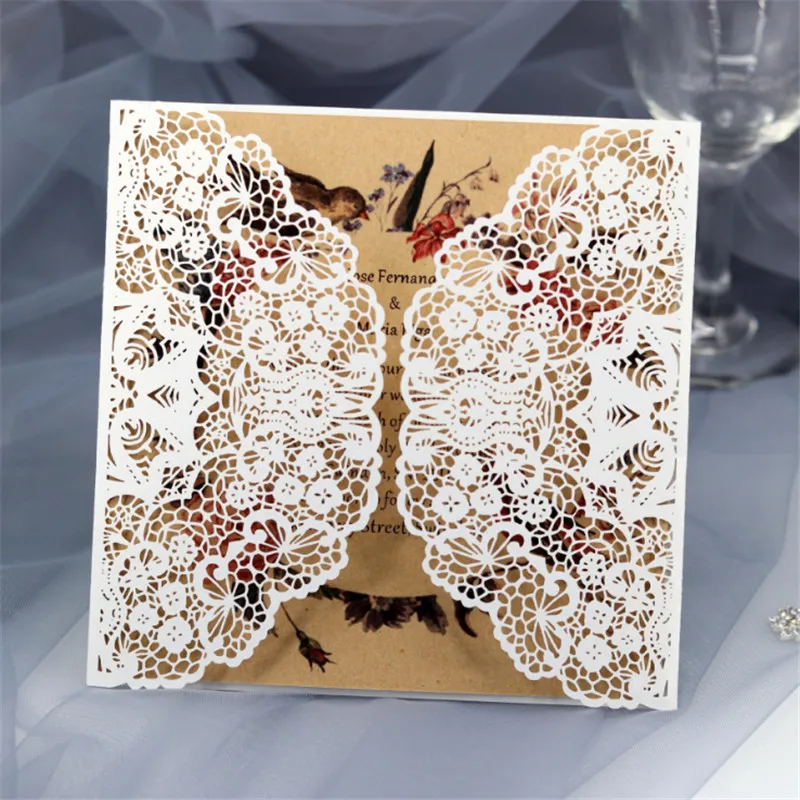 DIY цвета слоновой кости винтажные свадебные приглашения с пеньковой биркой