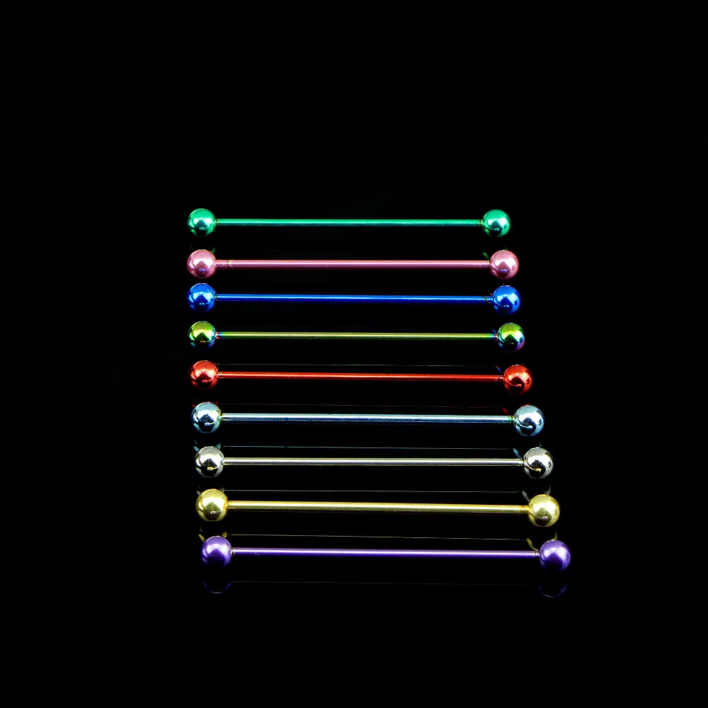 1 шт. стальные анодированные Промышленные Штанги длинные серьги пирсинг Бар леса