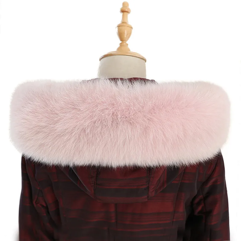 Новый Зимний натуральный Лисий меховой воротник теплые шарфы для женщин Пальто