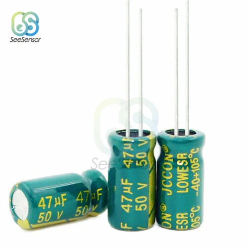 50V 47UF 50PCS Алюминий электролитический конденсатор с алюминиевой крышкой, 50В, алюминиевая крышка, 63В 10 мкФ 22 мкФ 47 мкФ 100 мкФ 470 мкФ 1000 мкФ 2200 мкФ 3300 мкФ - Цвет: 50V 47UF 50PCS