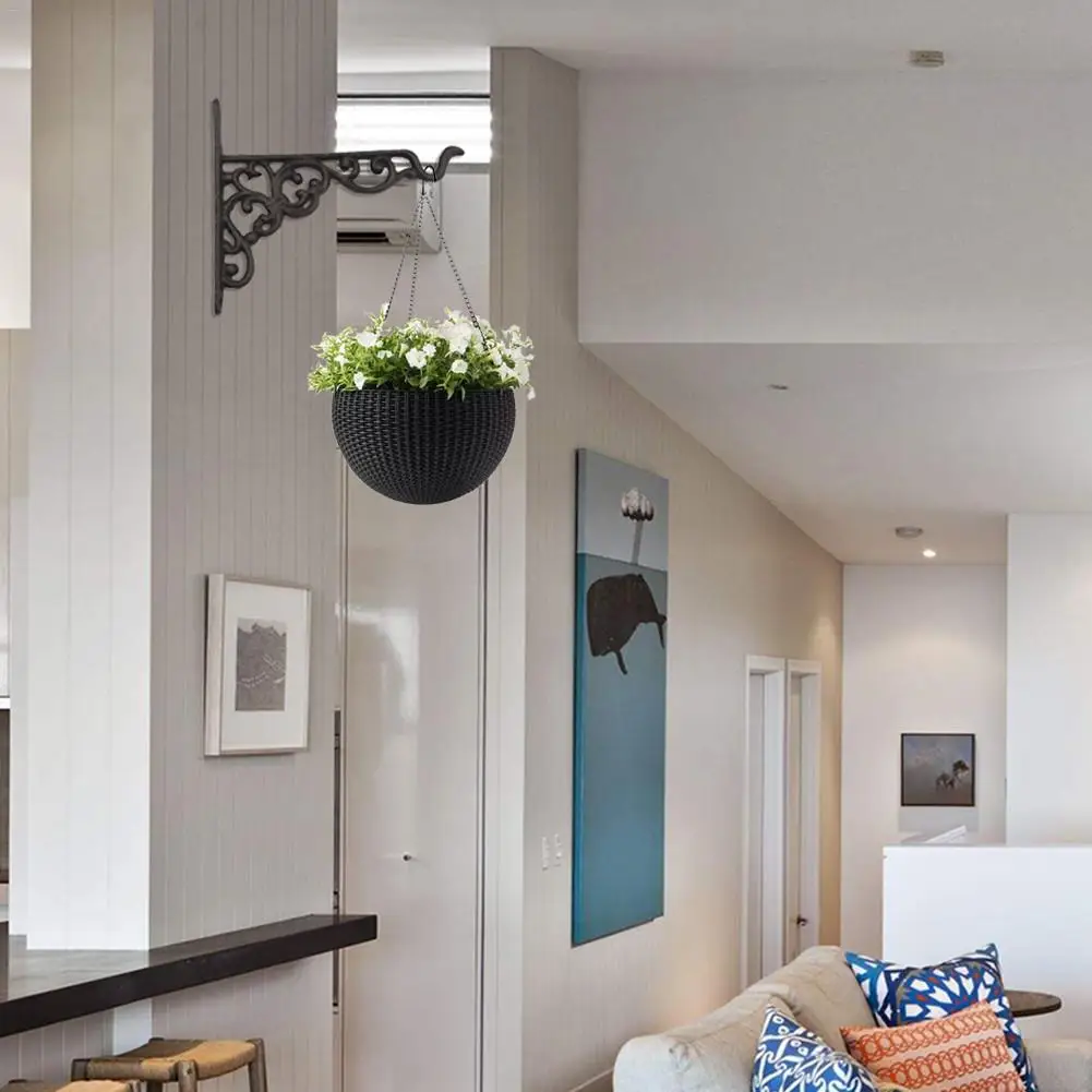 Настенная полка подставка для цветочных горшков держатель корзины с зелеными