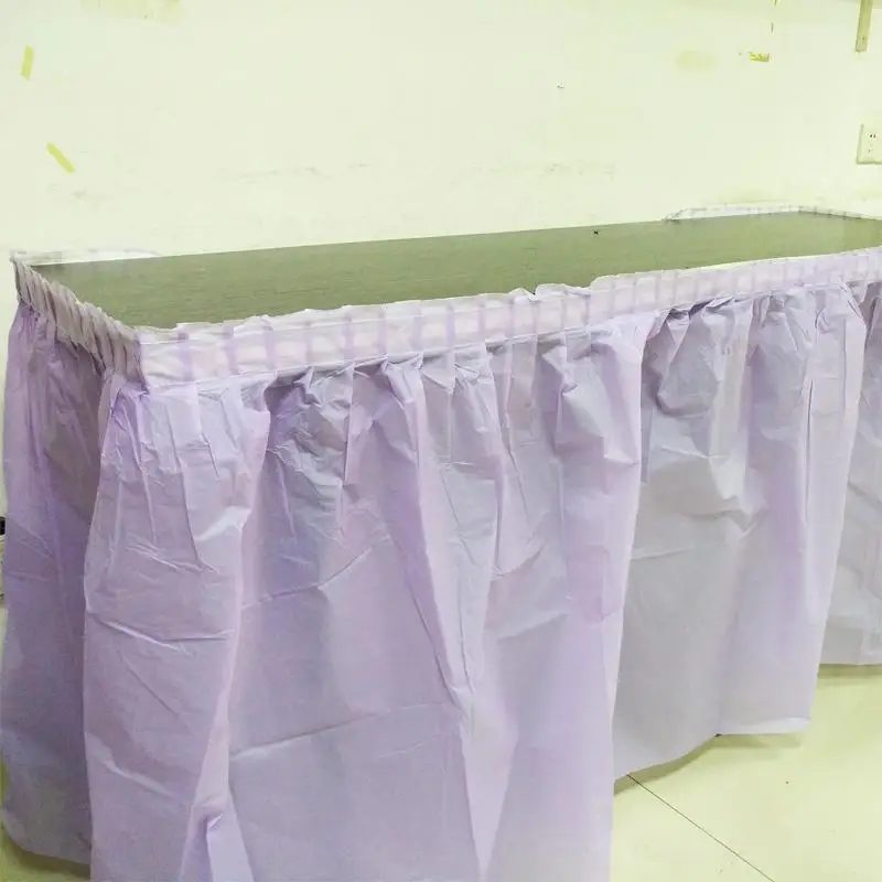 light purple BALLE одноразовая скатерть юбка пластик вечерние 13 цветов покрытие стола для день рождения свадебное праздничное украшение 73x426 см - Цвет: light purple