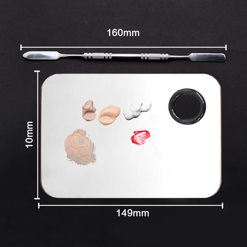 Миксер для макияжа из нержавеющей стали ногтевого дизайна смешивающая тарелка