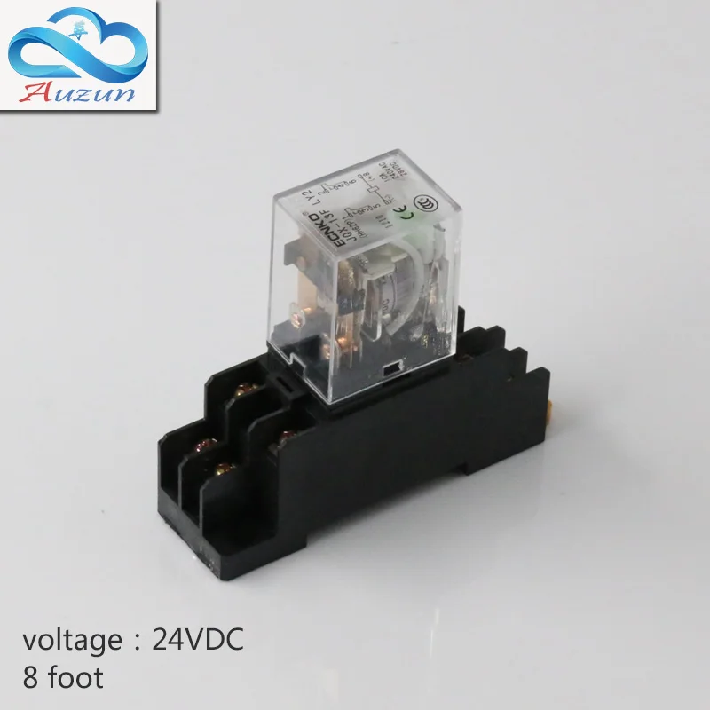 

10 pieces hh62P small dc 24 v relay base of intermediate relay with silver contact current 10 A eight feet