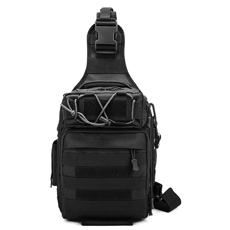 black Тактическая Сумка Molle, сумки через плечо, нагрудный слинг на одно плечо, Мужская военная сумка - Цвет: black