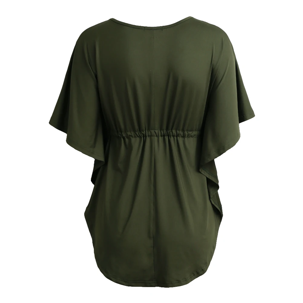 Женская футболка с V образным вырезом рукавом летучая мышь|plus size t shirt|fashion shirt woment