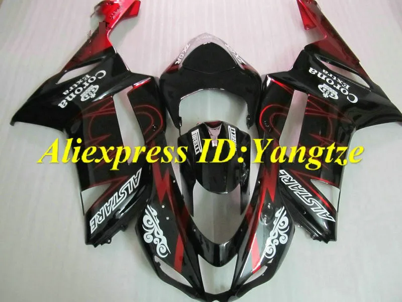 Комплект обтекателей для мотоцикла KAWASAKI Ninja ZX6R 07 08 636 2007 2008 Корона Красный Черный