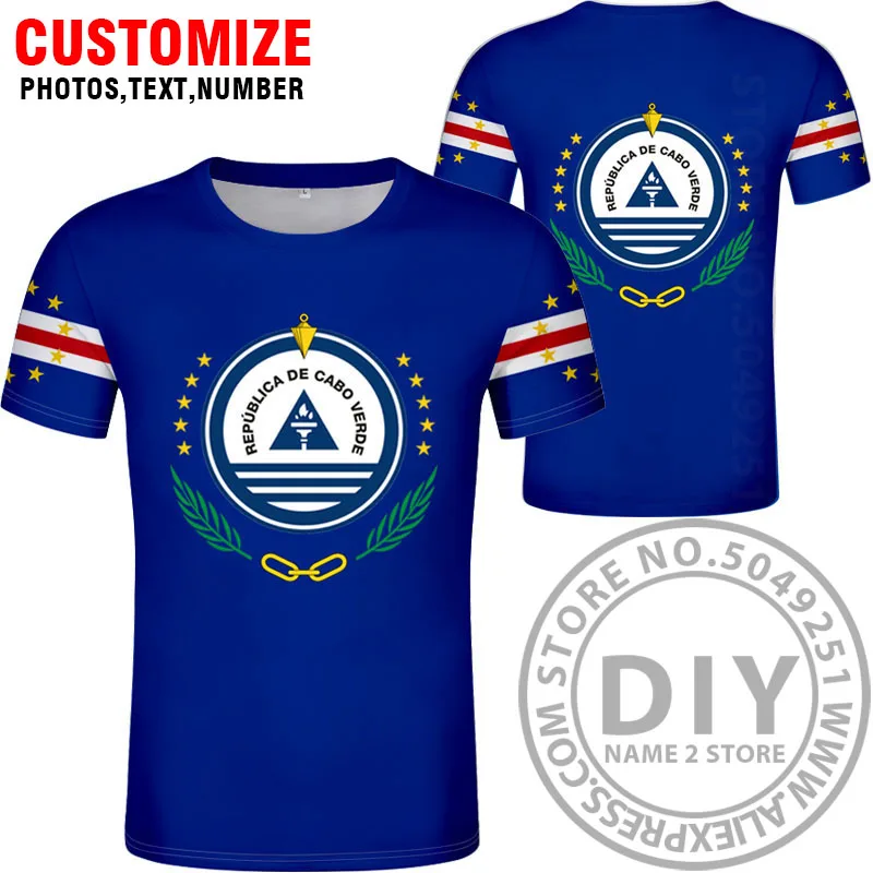 Футболка с изображением Кабо-Верде самодельная футболка имени номера страны